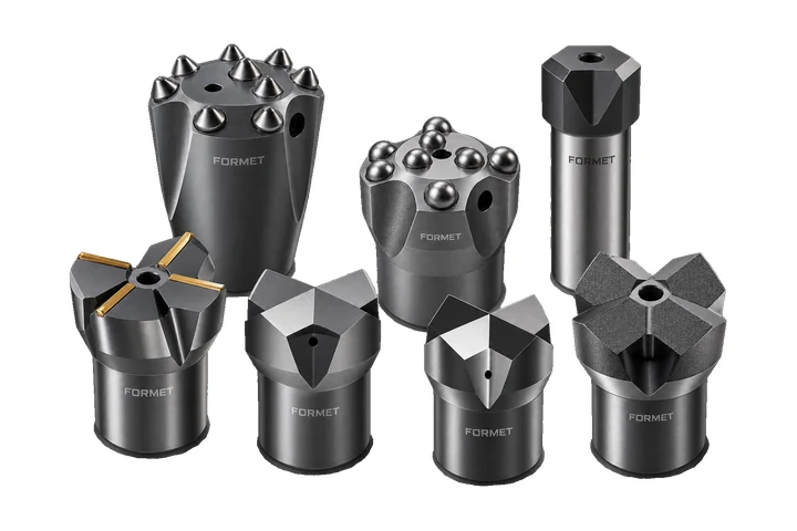 Rock drilling bits: button, cross and chisel bits with carbide inserts