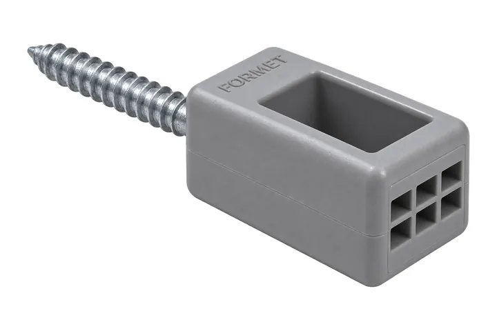 Gray molded wire holder with a threaded lag screw