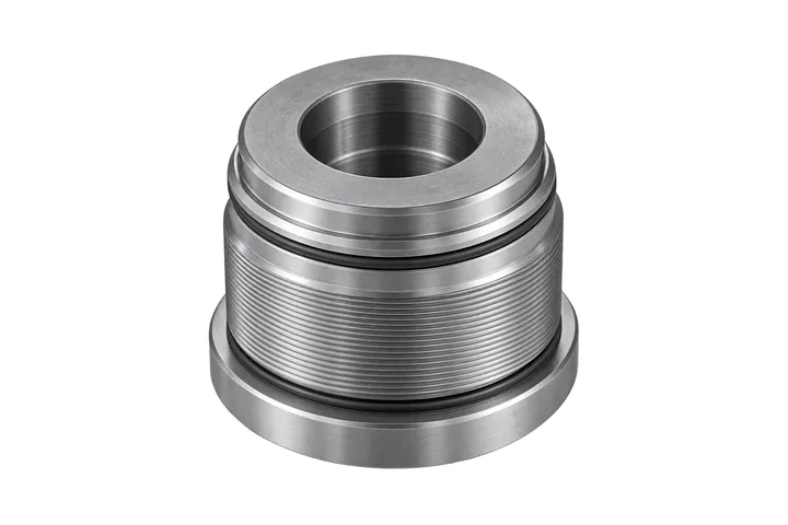 Turned steel threaded bushing with O-ring grooves