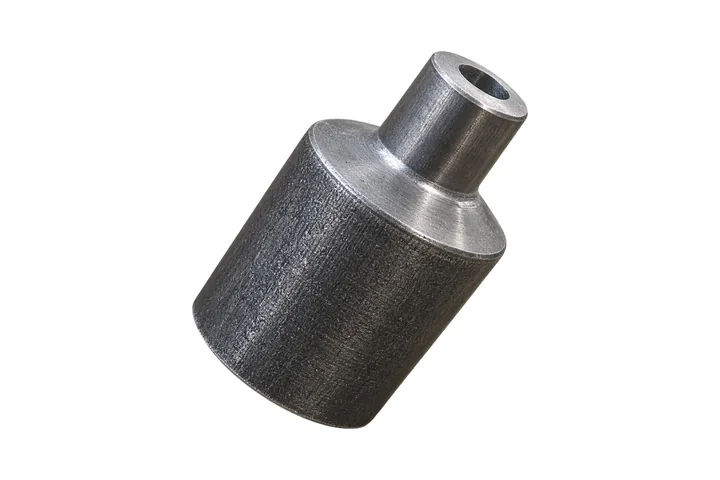 Turned steel stepped bushing with a through bore